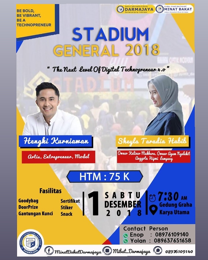 Stadium General IIB Darmajaya Hadirkan Hengki Kurniawan, Yuk Daftar !! Stadium General IIB Darmajaya Hadirkan Hengki Kurniawan, Yuk Daftar !!