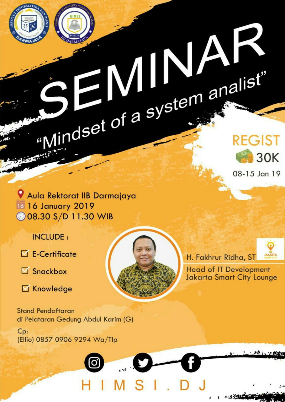 Kuy Daftar, HIMSI Darmajaya akan Hadirkan Pembicara Jakarta Smart City Lounge Kuy Daftar, HIMSI Darmajaya akan Hadirkan Pembicara Jakarta Smart City Lounge