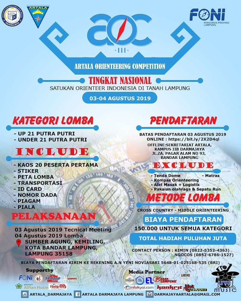 Yuk Daftar, Artala Darmajaya Gelar Kompetisi Orienteering Tingkat Nasional Yuk Daftar, Artala Darmajaya Gelar Kompetisi Orienteering Tingkat Nasional