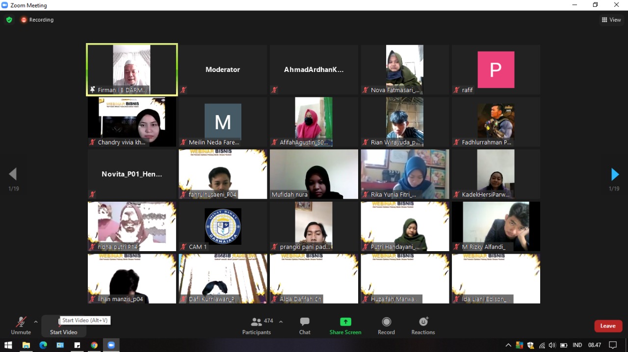 Mahasiswa IIB Darmajaya Ikuti Webinar Bisnis Kiat Pemuda Ciptakan Peluang Bisnis di Masa Pandemi Mahasiswa IIB Darmajaya Ikuti Webinar Bisnis Kiat Pemuda Ciptakan Peluang Bisnis di Masa Pandemi