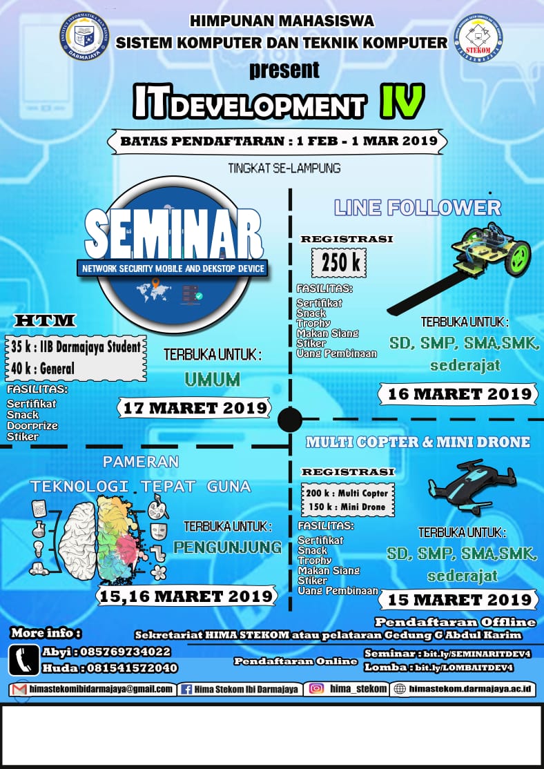 Pecinta Drone Lampung, Yuuk Ikuti IT Development IV IIB Darmajaya Pecinta Drone Lampung, Yuuk Ikuti IT Development IV IIB Darmajaya