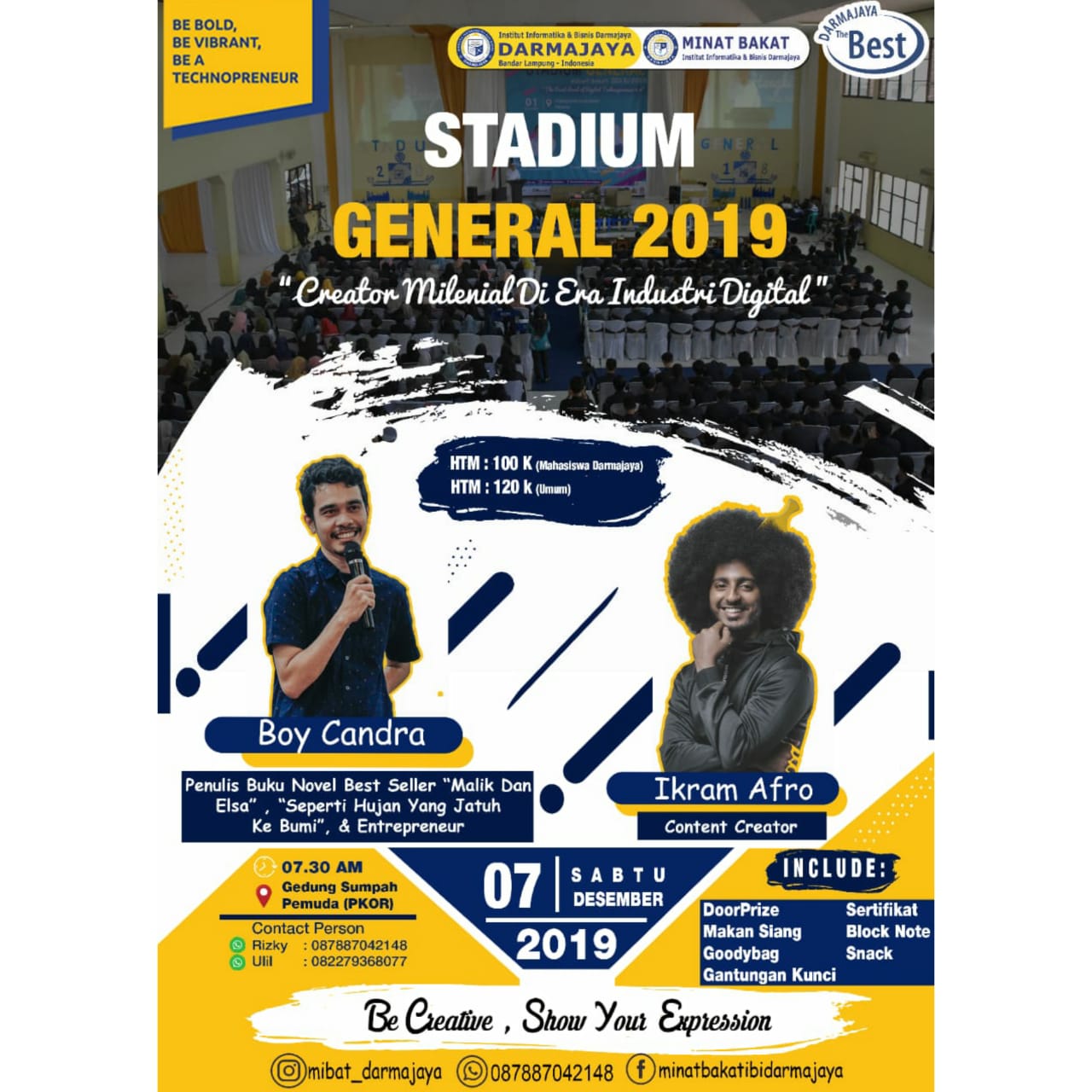 Stadium General, Mibat Darmajaya Hadirkan Penulis Best Seller dan Content Creator Stadium General, Mibat Darmajaya Hadirkan Penulis Best Seller dan Content Creator
