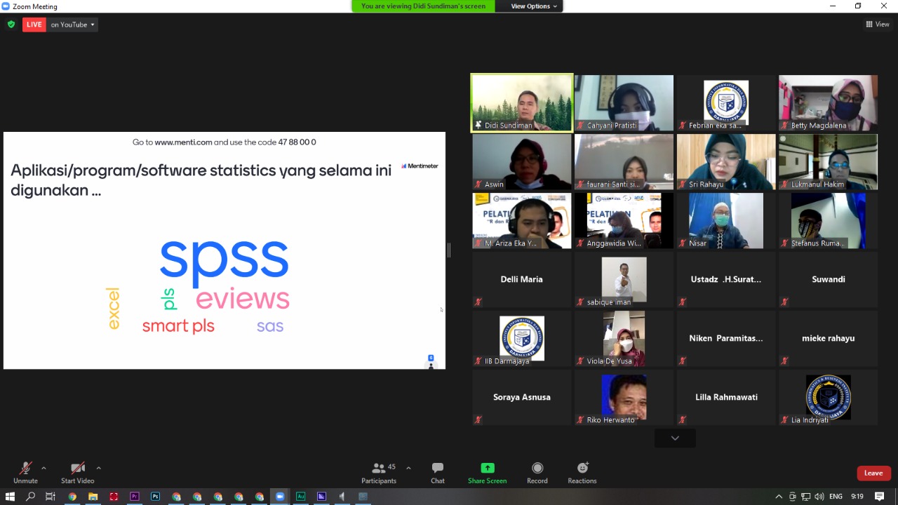 Olah Data Statistik, Dosen IIB Darmajaya Pelatihan R dan R Studio Olah Data Statistik, Dosen IIB Darmajaya Pelatihan R dan R Studio