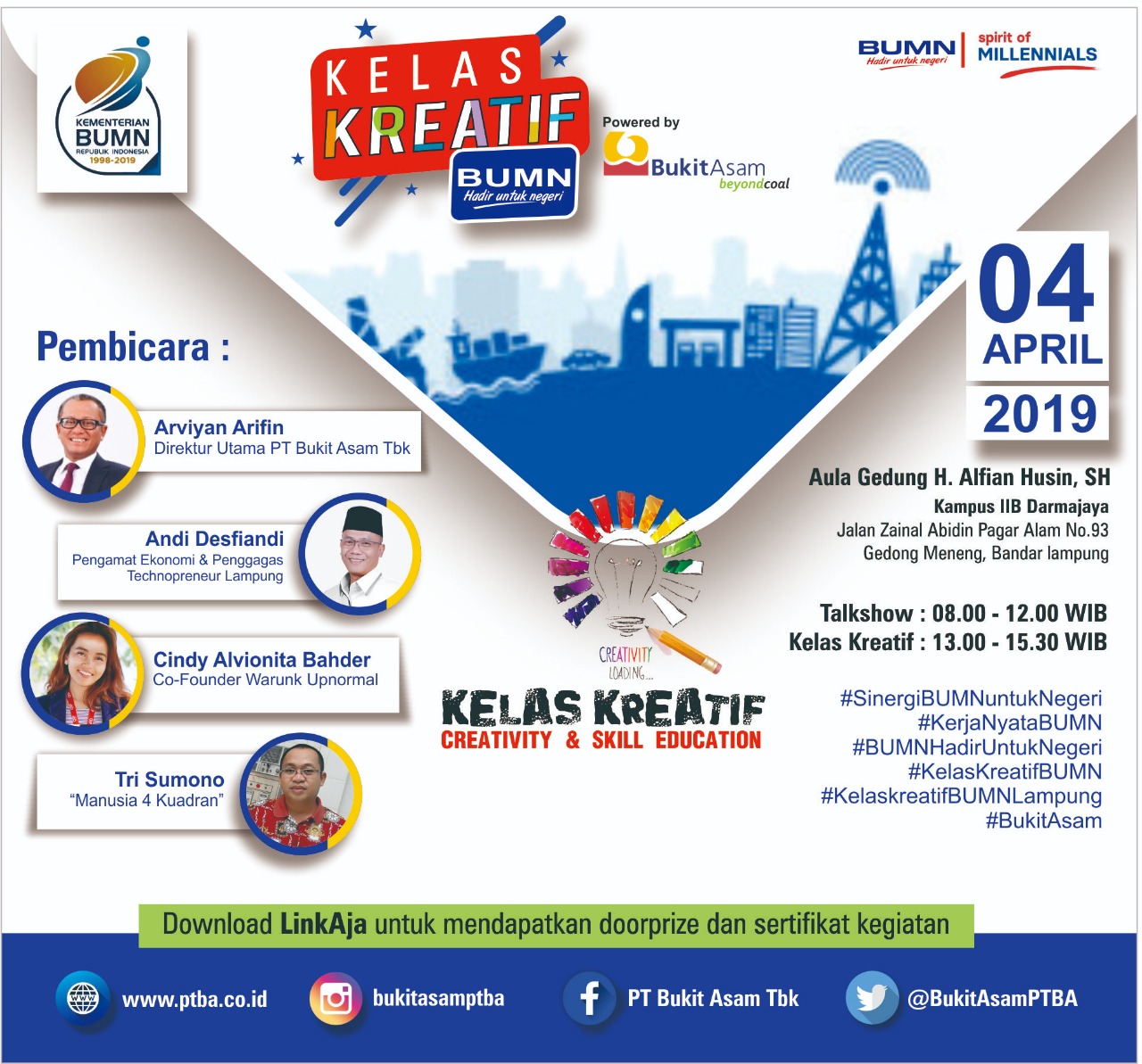PT Bukit Asam Gandeng Darmajaya Buka Kelas Kreatif PT Bukit Asam Gandeng Darmajaya Buka Kelas Kreatif