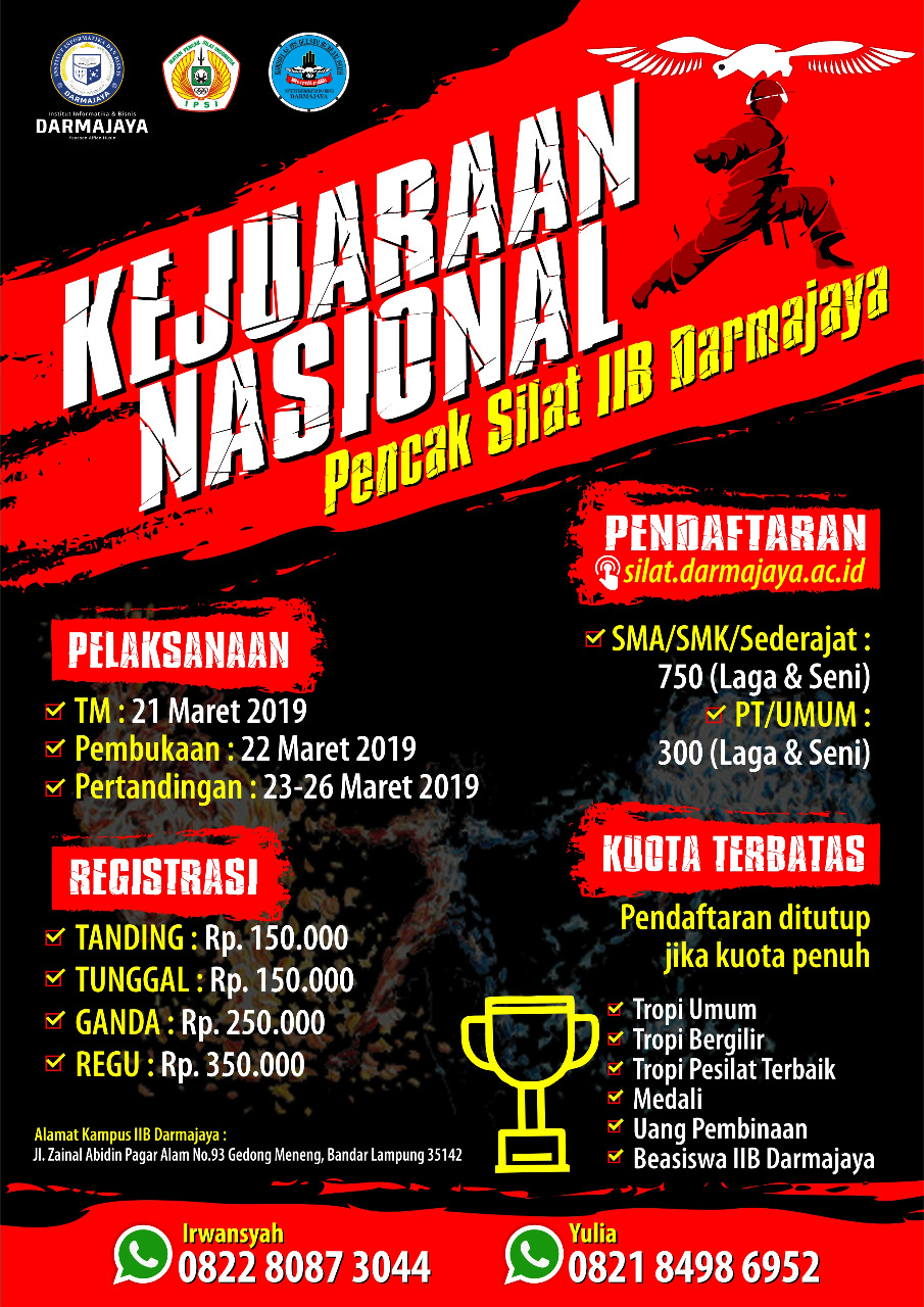 IIB Darmajaya Siap Gelar Kejurnas Pencak Silat IIB Darmajaya Siap Gelar Kejurnas Pencak Silat