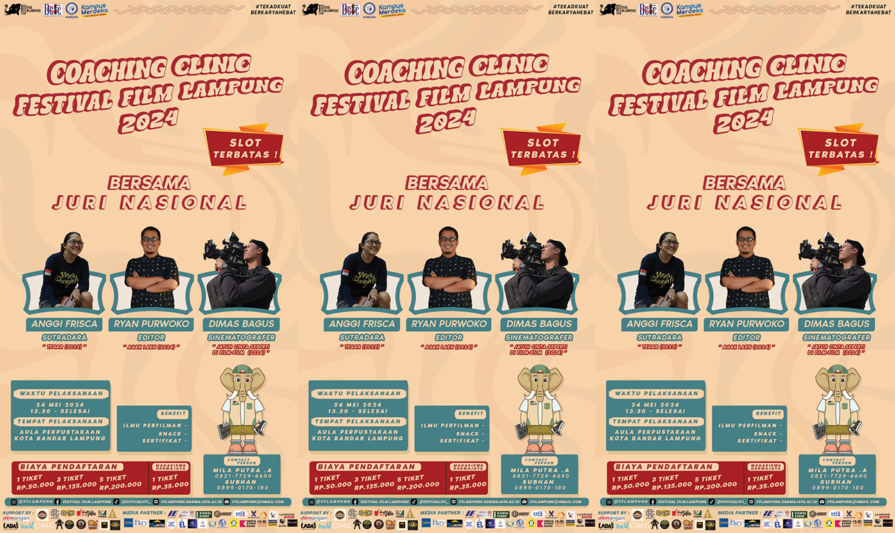 Yuuk Daftar Coaching Clinic FFL 2024! Editor Film “Agak Laen” akan Bagikan Ilmunya Yuuk Daftar Coaching Clinic FFL 2024! Editor Film “Agak Laen” akan Bagikan Ilmunya