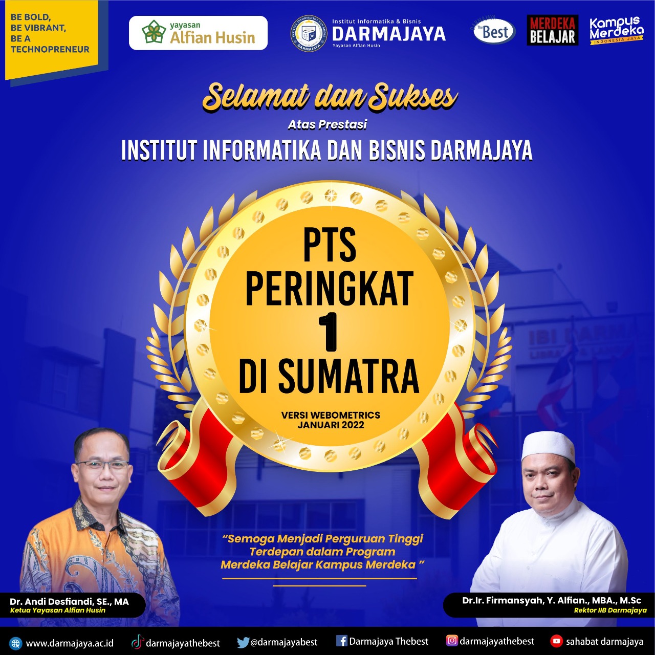 Kampus The Best ini PTS Peringkat 1 di Sumatra Versi Webometric 2022 Kampus The Best ini PTS Peringkat 1 di Sumatra Versi Webometric 2022