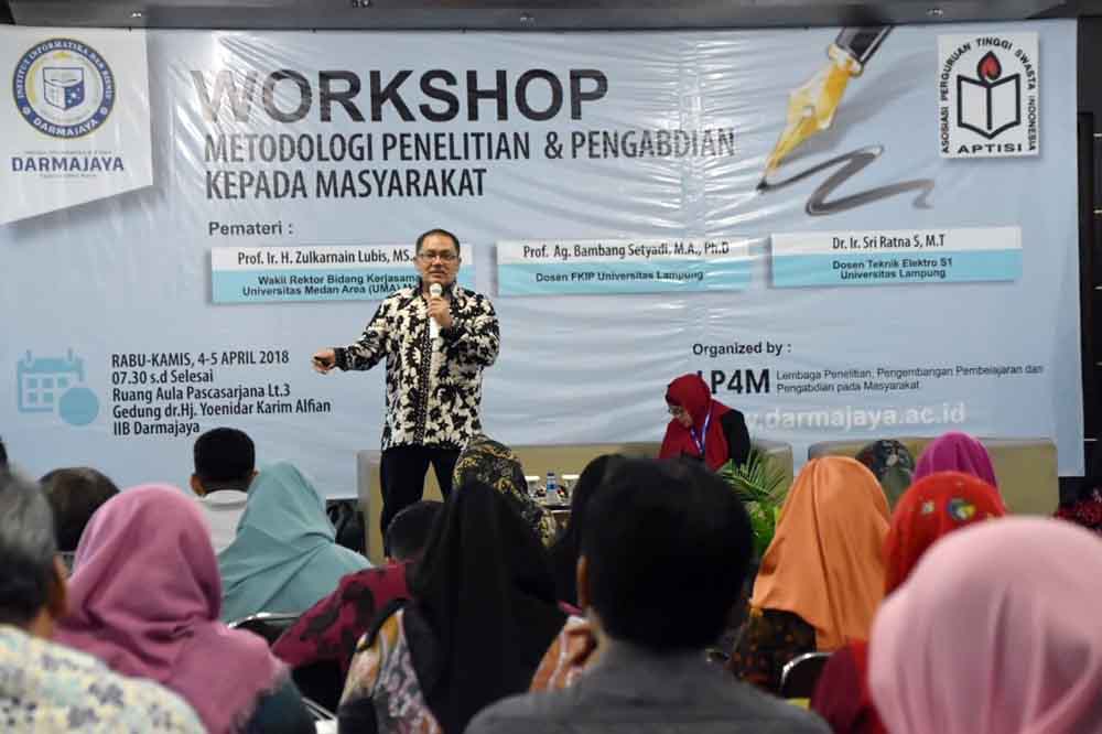 Workshop Darmajaya-APTISI Wil II-B Lampung, Prof. Zulkarnain : Tidak Ada Penelitian Tanpa Masalah Workshop Darmajaya-APTISI Wil II-B Lampung, Prof. Zulkarnain : Tidak Ada Penelitian Tanpa Masalah