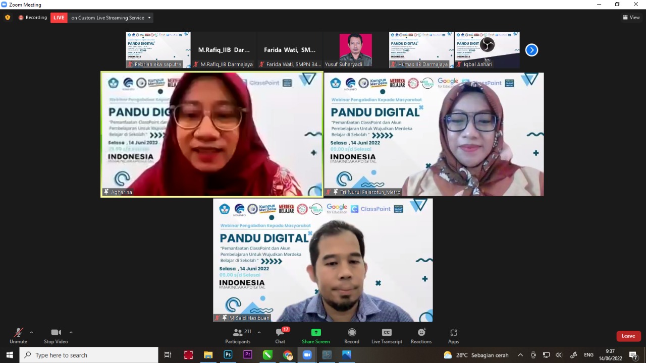 Prodi Sistem Informasi IIB Darmajaya Berikan Materi Pemanfaatan Akun Pembelajaran dan ClassPoint kepada Guru Prodi Sistem Informasi IIB Darmajaya Berikan Materi Pemanfaatan Akun Pembelajaran dan ClassPoint kepada Guru