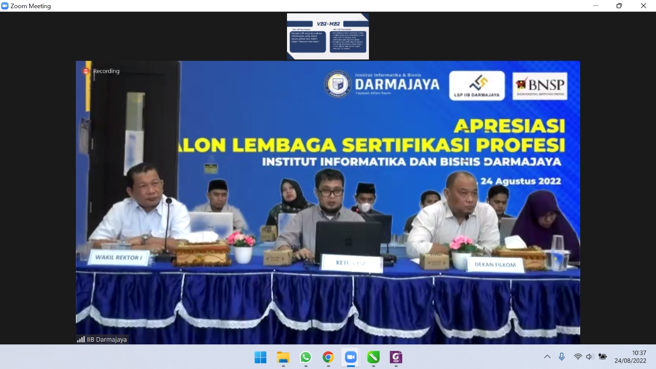 Siapkan Lulusan Bersertifikasi Nasional, IIB Darmajaya Bentuk LSP Siapkan Lulusan Bersertifikasi Nasional, IIB Darmajaya Bentuk LSP