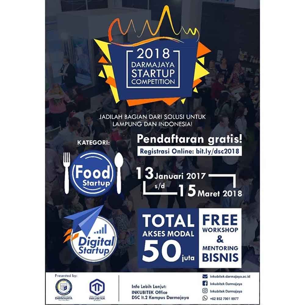 Yuk Daftar Darmajaya Startup Competition 2018 Yuk Daftar Darmajaya Startup Competition 2018