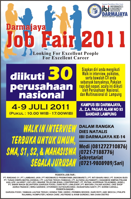 Peringati Dies Natalis Ke XIV, IBI Darmajaya gelar Job Fair 2011 Peringati Dies Natalis Ke XIV, IBI Darmajaya gelar Job Fair 2011
