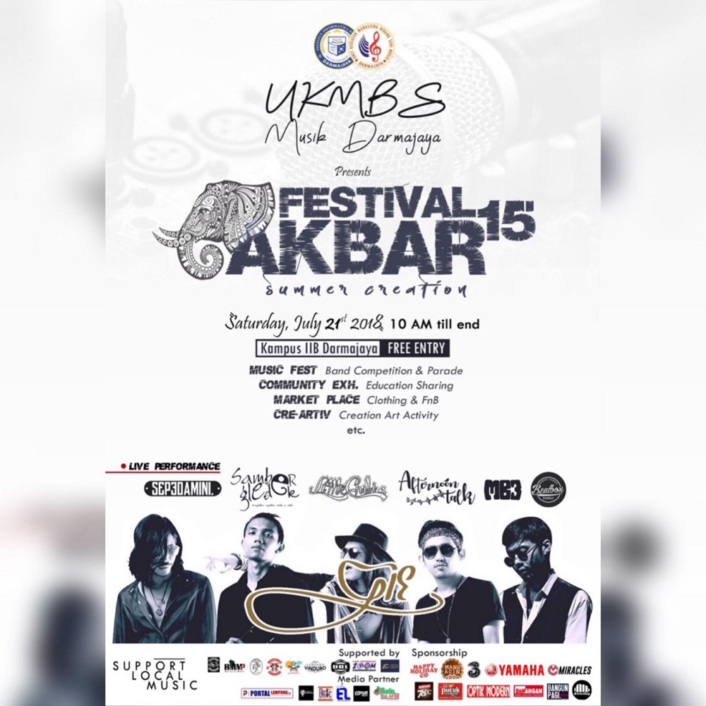 Saksikan dan Ikuti, UKMBS Musik IIB Darmajaya Gelar Festival Akbar 2018 Saksikan dan Ikuti, UKMBS Musik IIB Darmajaya Gelar Festival Akbar 2018